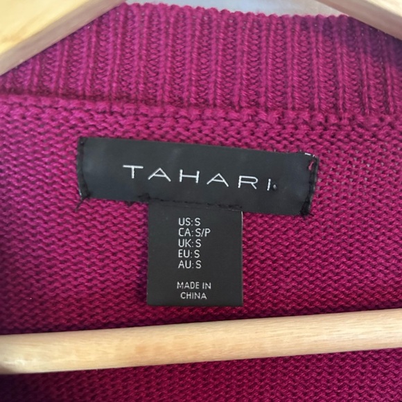 Tahari Women’s 100% Merino Wool Sweater – Size S, Raspberry Pink, Extrafine Knit - Picture 3 of 3